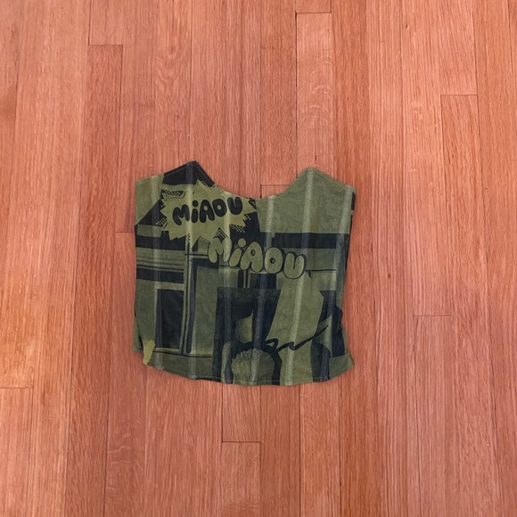 Miaou Leia Corset Green Stone Print (Graffiti) - Picture 4 of 6
